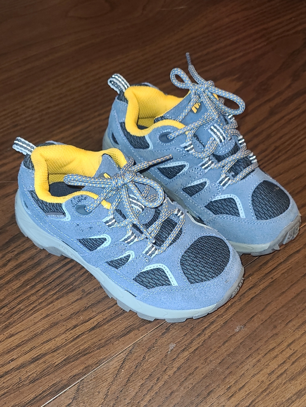 Merrell Kids Blue and Yellow Trail Sneakers Size 12m